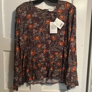 Elegant Floral Long Sleeve Blouse